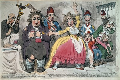 Louis XVI (1754-93) prenant congé de sa femme et de sa famille, 1793 - James Gillray